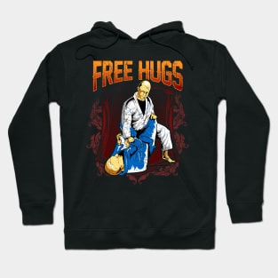 Free Hugs BJJ Jiu Jitsu Pun Awesome Martial Arts Hoodie